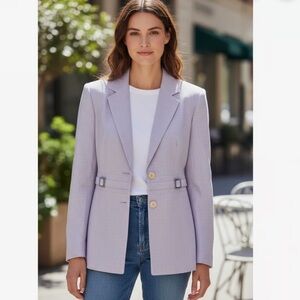 Vertigo Paris Lilac Wool Blend Silver Belted Blazer 💚